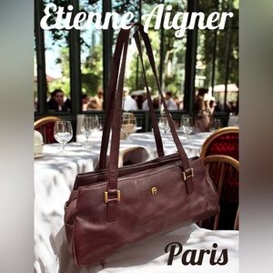 Etienne Aigner Ox Blood Leather Satchel Vintage Elegance Made in France 🇫🇷